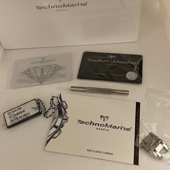 TechnoMarine Ladies Stainless and Rose Gold Diamond Neo Classic III Watch - EUC - Picture 13 of 15